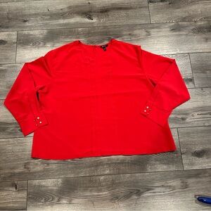 Women’s Long Sleeve Affinity Apparel Red Dress Top Blouse Size 4XL
